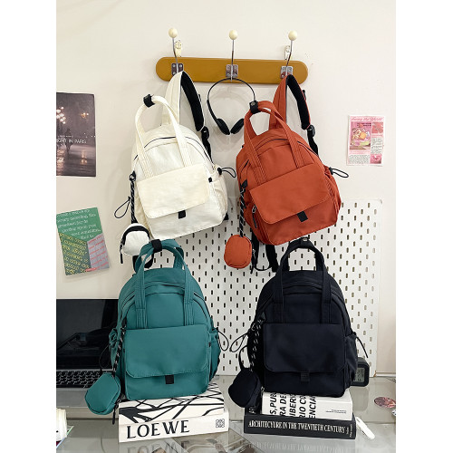 韓版新款2025雙肩包包大容量輕便防水後後背包簡約百搭多口袋雙肩包女