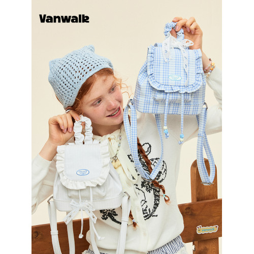 VANWALK野餐系列 少女設計感小衆出遊雙肩包新款輕便通勤小型包包