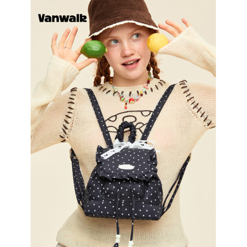 VANWALK野餐系列 少女設計感小衆出遊雙肩包新款輕便通勤小型包包