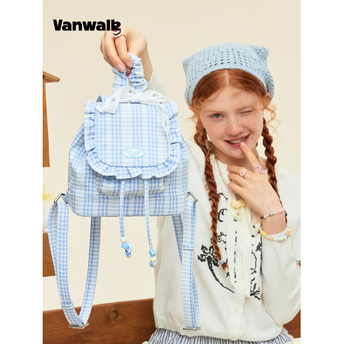 VANWALK野餐系列 少女設計感小衆出遊雙肩包新款輕便通勤小型包包