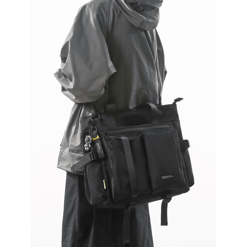 斜後後背包男生初中高中補課包手提手拎補習上課包工裝潮牌單肩後後背包男 斜後後背包男生初中高中補課包手提手拎補習上課包工裝潮牌單肩後後背包男