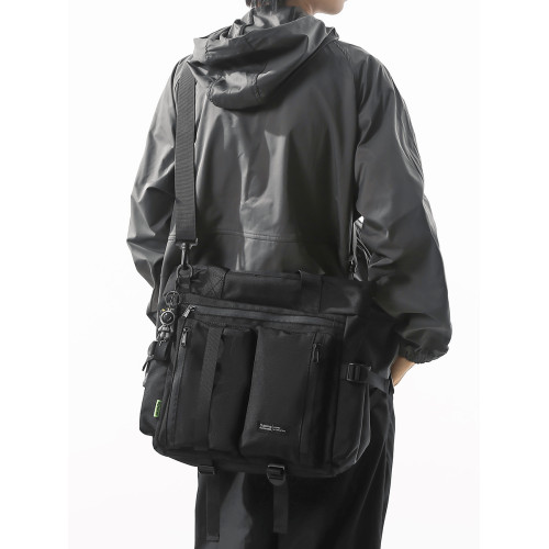 斜後後背包男生初中高中補課包手提手拎補習上課包工裝潮牌單肩後後背包男 斜後後背包男生初中高中補課包手提手拎補習上課包工裝潮牌單肩後後背包男