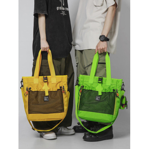 大容量斜後後背包男手提包初中生高中大學生後後背包單肩包上課補習拎書袋