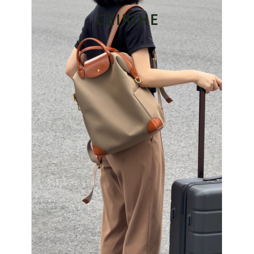 CEIRIHE 原創高質感尼龍布雙肩包女通勤出差電腦包大容量輕便後後背包