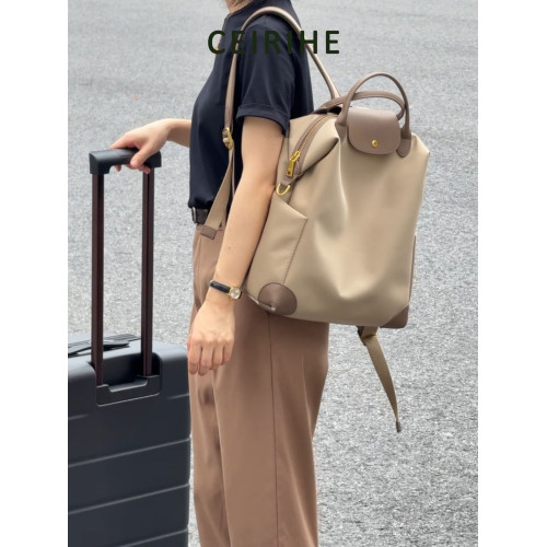 CEIRIHE 原創高質感尼龍布雙肩包女通勤出差電腦包大容量輕便後後背包