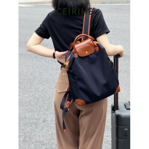 CEIRIHE 原創高質感尼龍布雙肩包女通勤出差電腦包大容量輕便後後背包