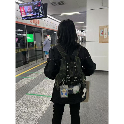 雙肩包女2025新款大學生通勤女旅遊輕便高顔值高中生雙肩包