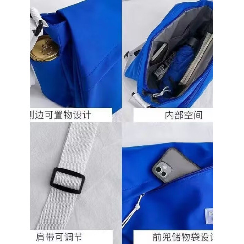 男士斜後後背包潮牌ins工裝風日系休閒男包大容量單肩包個性郵差包潮