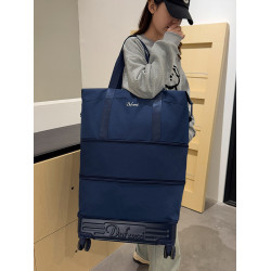 萬向輪背拉兩用旅行包帶拉桿李袋收納包瑜珈待産單肩手提包登機包