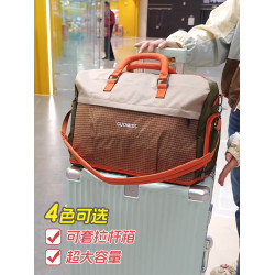 韓版撞色大容量可套拉桿箱行李袋可放鞋乾濕分離單肩斜背旅行包