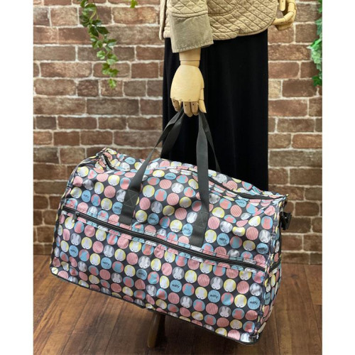 日單米兔折曡旅行袋大容量行李袋可套拉桿箱手提斜背單肩波士頓包