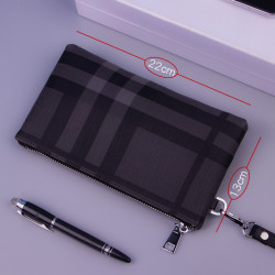 小手包男手拿包男士錢包長款大容量條紋手機包男包手抓包格子休閒