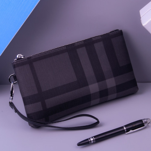 小手包男手拿包男士錢包長款大容量條紋手機包男包手抓包格子休閒