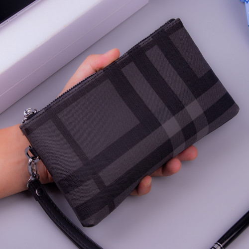 小手包男手拿包男士錢包長款大容量條紋手機包男包手抓包格子休閒