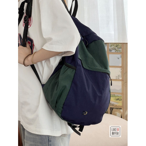 新款韓版水洗尼龍輕便大容量旅行雙肩後後背包隨性簡約可攜式大學生書包