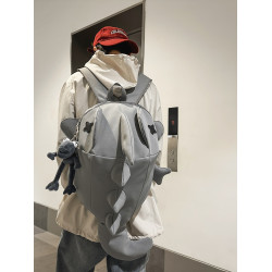 情侶雙肩包大容量時尚小衆設計鯊魚後後背包高中生潮酷大學生旅行書包