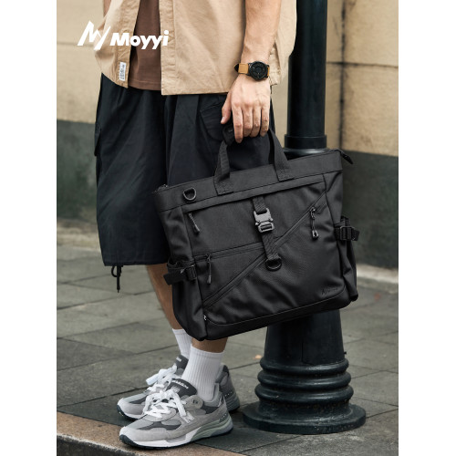 男士手提包商務出差公文包單肩托特包斜後後背包多功能電腦後後背包男包