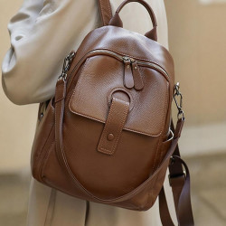 雙肩後後背包頭層牛皮大容量包2025新款電腦時尚旅行包休閒真皮後後背包