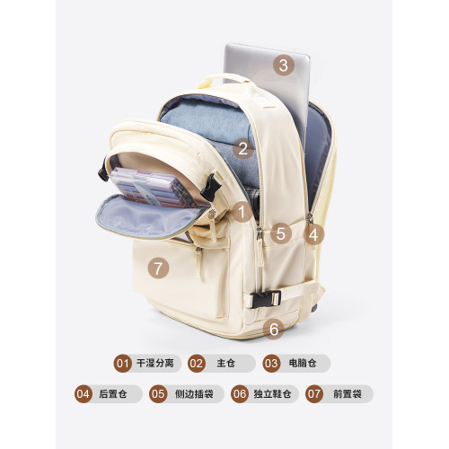 旅行雙肩包女士後後背包2026新款大容量輕便出差電腦書包短途旅遊包男