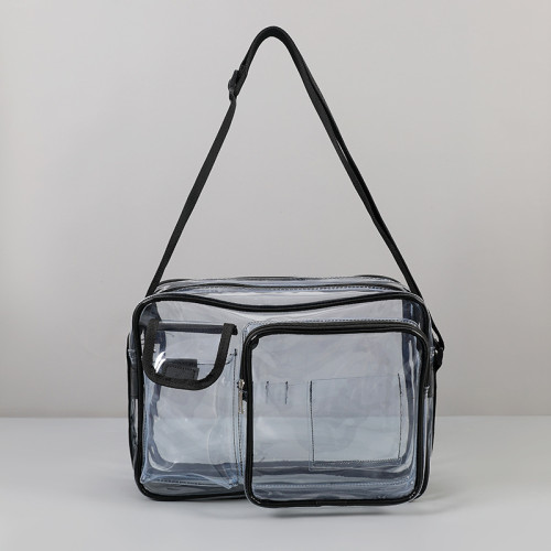 14寸透明PVC斜後後背包多袋單肩包無塵電腦包防靜電包防塵潔淨室包包