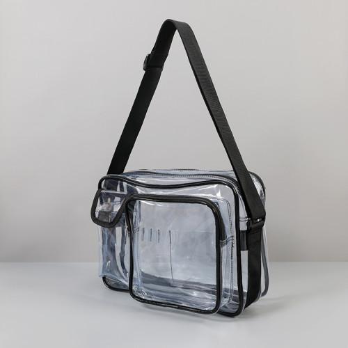 14寸透明PVC斜後後背包多袋單肩包無塵電腦包防靜電包防塵潔淨室包包