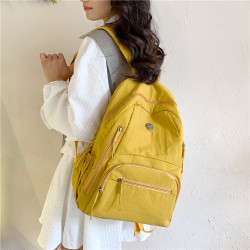 新款純色雙肩包多口袋書包初高中大學生休閒通勤旅遊輕便休閒後後背包