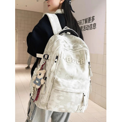 寬背帶書包男初中生高中學生大容量雙肩包大學生女款旅行戶外後後背包