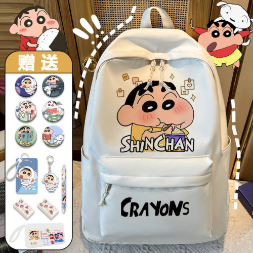 可愛蠟筆小新書包女學生卡通大容量初中生後後背包護脊超輕便大雙肩包