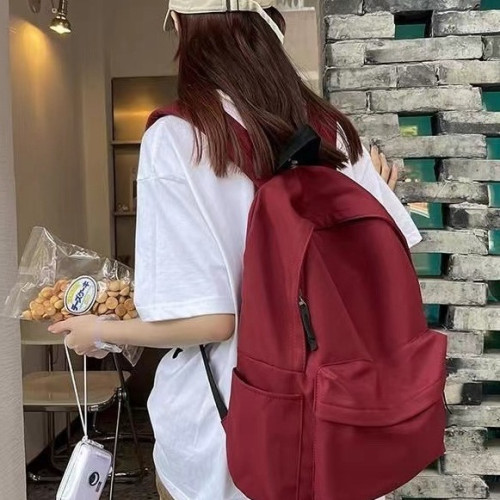 無印書包女大學生韓版ins大容量簡約純色後後背包初中高中生雙肩包女