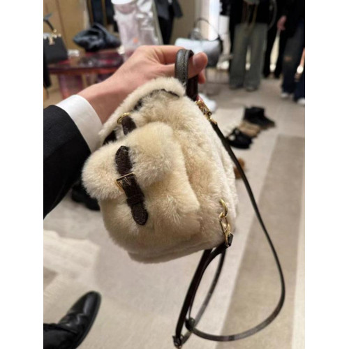 2025秋冬新款復古百搭毛絨雙肩包毛毛後後背包大容量女包日韓通勤包潮