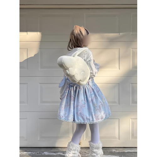 新款自製原創2025新款雪融天使毛絨翅膀包手提單肩造型萌包學生 新款自製原創2025新款雪融天使毛絨翅膀包手提單肩造型萌包學生