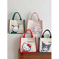 可愛帆布包手提袋大容量手拎通勤飯盒包洗漱包女包新款卡通小清新