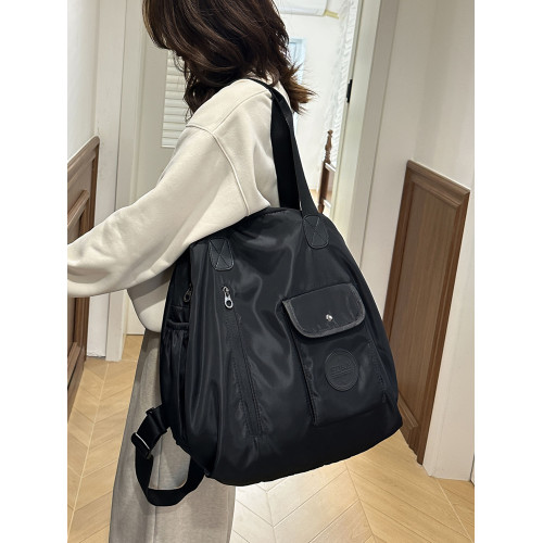 大容量雙肩包休閒女士外出旅行包時尚斜背單肩兩用包多功能牛津布