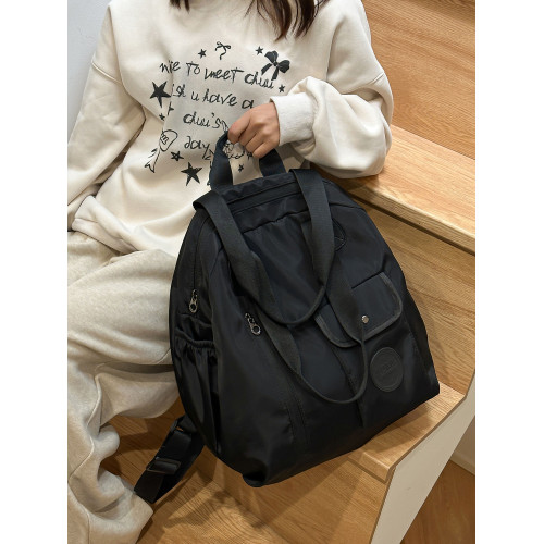 大容量雙肩包休閒女士外出旅行包時尚斜背單肩兩用包多功能牛津布