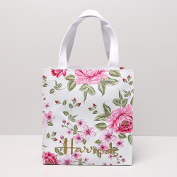 Harrods新款 英倫名品PVC花卉系列防水環保購物袋單肩手提包