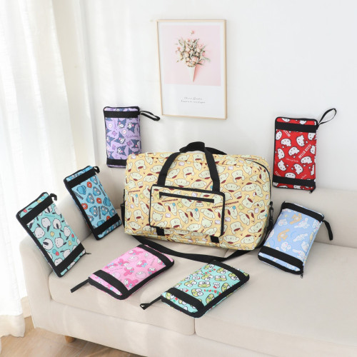 大容量kuromi旅行折曡衣物收納袋手提斜背行李包luggage bag