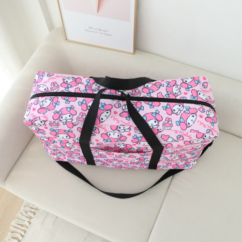 大容量kuromi旅行折曡衣物收納袋手提斜背行李包luggage bag