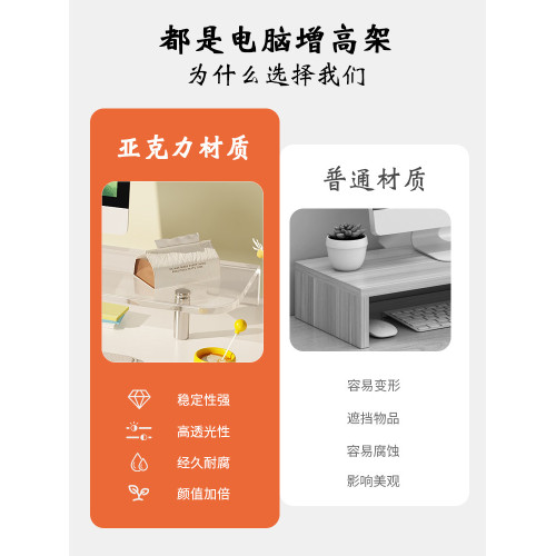 顯示器增高架桌上型電腦底座支架桌面鍵盤托架支撐架亞克力置物架子