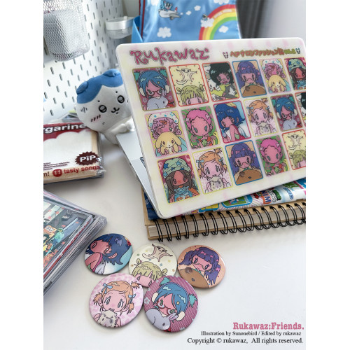 RUKAWAZx鳥鳥一聯名原創可愛動漫FRIENDS小動物適用蘋果電腦筆電MacbookproM3/air 13/16/14寸滿天星亮面