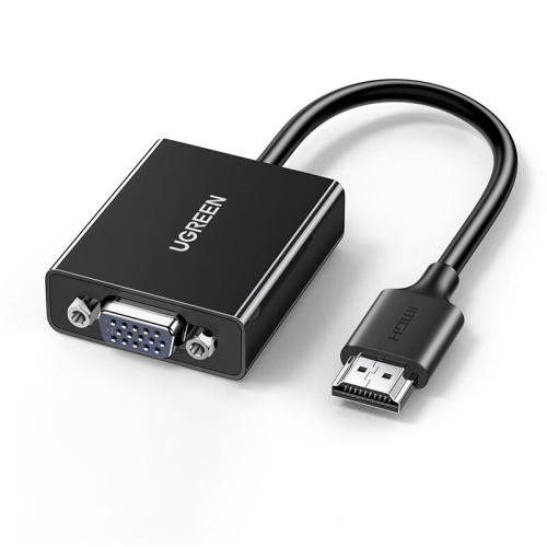 綠聯HDMI轉VGA轉換器高清影片轉接頭帶USB-C供電筆電PS5連顯示