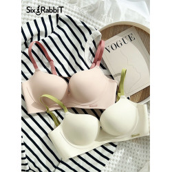 六隻兔子小胸聚攏內衣女無痕顯大胸罩收副乳無鋼圈側收防下垂文胸