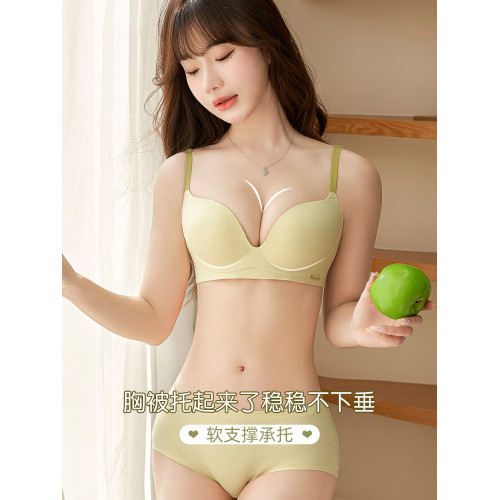 六隻兔子小胸聚攏內衣女無痕顯大胸罩收副乳無鋼圈側收防下垂文胸