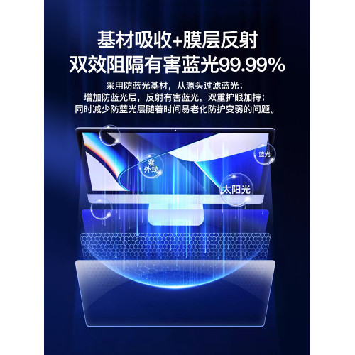 防藍光電腦螢幕罩輻射保護屏顯示器護眼膜擋板適用蘋果imac桌上型24