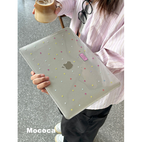 MOCOCA《糖果星星》插畫彩色進口pc透明滿天星細閃硬殼防磕碰適用於Macbook蘋果pro電腦air保護套13寸14寸 MOCOCA《糖果星星》插畫彩色進口pc透明滿天星細閃硬殼防磕碰適用於Macbook蘋果pro電腦air保護套13寸14寸