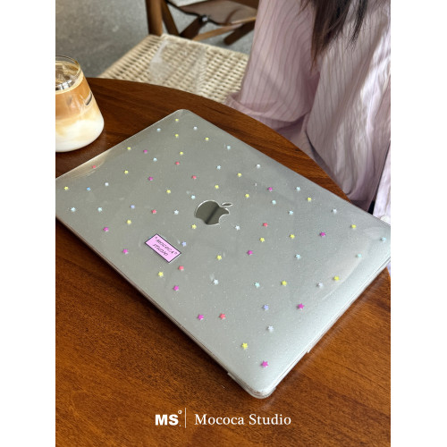 MOCOCA《糖果星星》插畫彩色進口pc透明滿天星細閃硬殼防磕碰適用於Macbook蘋果pro電腦air保護套13寸14寸 MOCOCA《糖果星星》插畫彩色進口pc透明滿天星細閃硬殼防磕碰適用於Macbook蘋果pro電腦air保護套13寸14寸