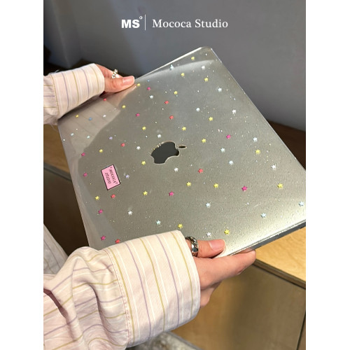 MOCOCA《糖果星星》插畫彩色進口pc透明滿天星細閃硬殼防磕碰適用於Macbook蘋果pro電腦air保護套13寸14寸 MOCOCA《糖果星星》插畫彩色進口pc透明滿天星細閃硬殼防磕碰適用於Macbook蘋果pro電腦air保護套13寸14寸