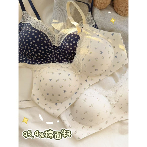 純棉的！！小胸聚攏無痕內衣女文胸軟支撐收副乳無鋼圈文胸罩薄款