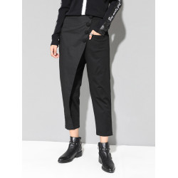 個性哈倫褲春秋新款女褲歐美女裝休閒褲時尚拼接顯瘦九分小腳褲潮