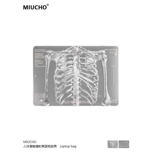 MIUCHO 人體骨架電腦殼適用蘋果26新款M5鐳射air13透明macbook14磨砂pro原創設計防摔pro16寸防磕碰保護硬殼