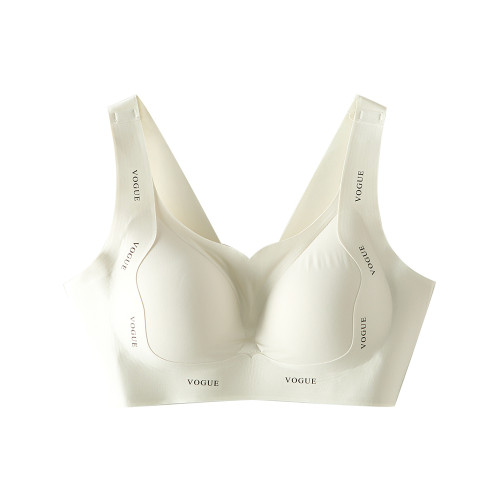 大碼無痕裸感舒適內衣女胖mm大胸顯小薄款無鋼圈收副乳防下垂文胸